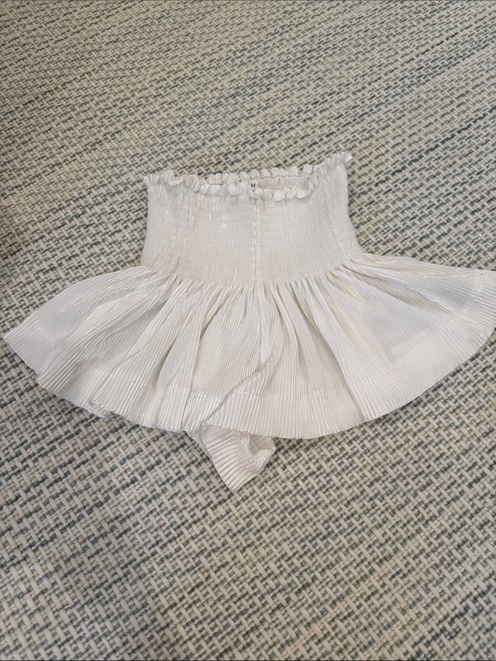 QUEEN OF SPARKLES White Pleated Skort